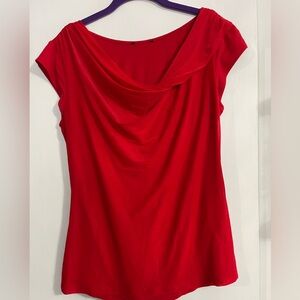 Express Vibrant Red Cowl Neck Blouse